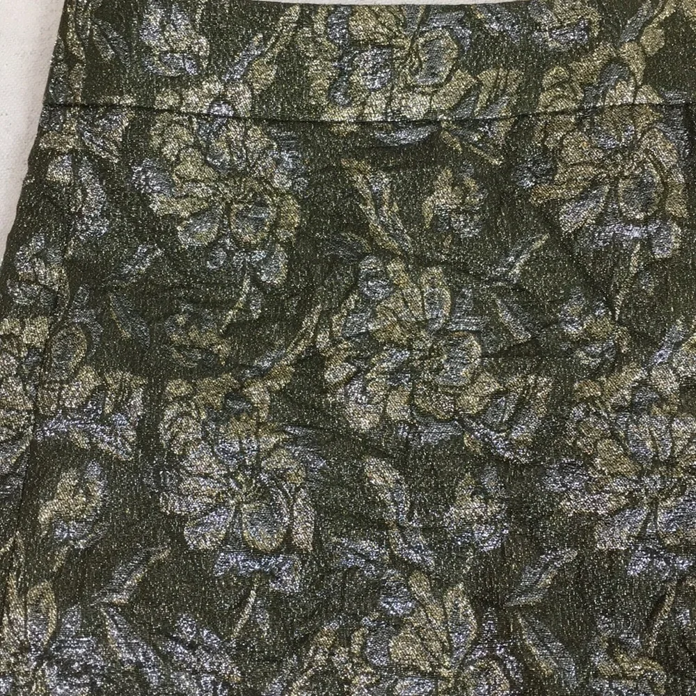 J Crew collection metallic brocade pencil skirt 6